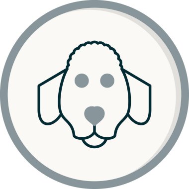 Fino köpeği baş simgesi vektör illüstrasyonu