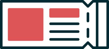 Bir bilet simgesinin vektör illüstrasyonu 