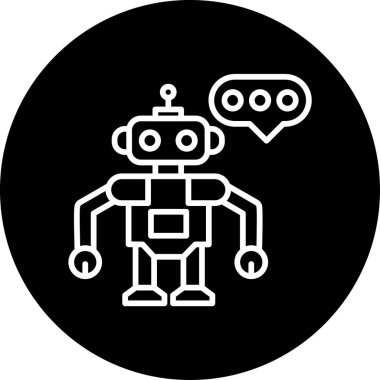 Chatbot, robot simgesi, vektör illüstrasyonu