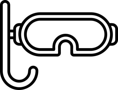 dalış maskesi simgesi vektör çizimi 