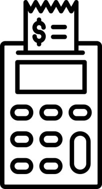 Banka hesap makinesi simgesi. özet çizimi 