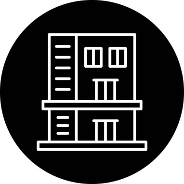 Ofis binası Web simgesi basit illüstrasyon