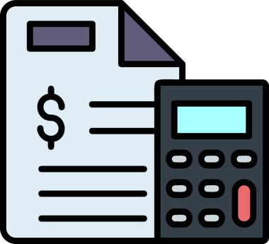 Basit muhasebe düz simgesi vektör illüstrasyonu.