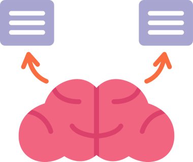 Doğal Dil İşlemi. Web simgesi basit illüstrasyon