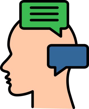 Özel konuşma. Web simgesi basit illüstrasyon