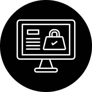 Çevrimiçi Dükkan simgesi vektör çizimi