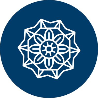 Mandala 'nın basit doğrusal çizimi, kutsal geometri kavramı