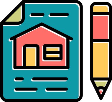 Contract web icon, vector illustration