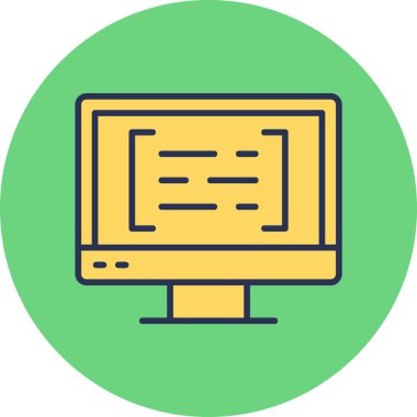 bilgisayar kodlama simgesi, vektör illüstrasyonu