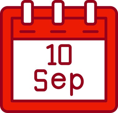 Eylül takvim simgesi. vektör illüstrasyonu