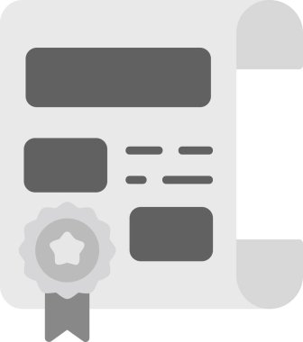 Sertifika simgesi ve vektör çizimi arkaplanda izole edildi