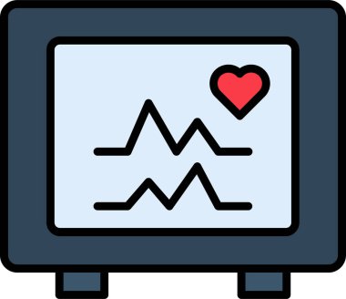 kalp atışı. Web simgesi basit illüstrasyon