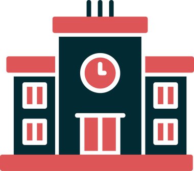 Saat simgesi olan belediye binası