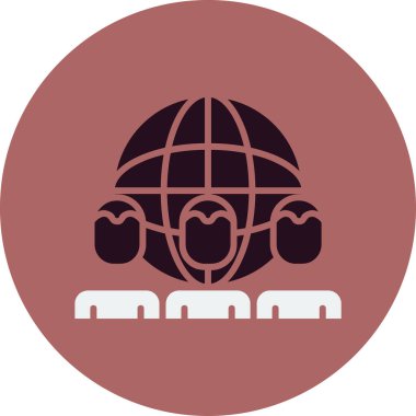 Ana hatlı biçim vektör illüstrasyon tasarımında konferans simgesi