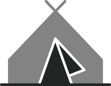 Basit kamp çadırı vektör simgesi