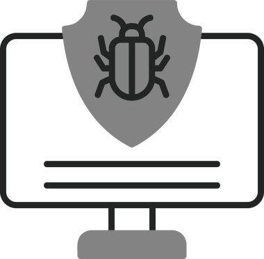 Antivirüs web simgesi, vektör çizimi