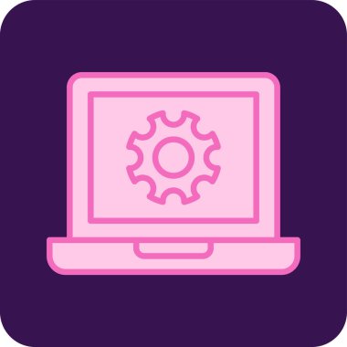 dizüstü bilgisayar simgesi, vektör illüstrasyonu basit tasarım