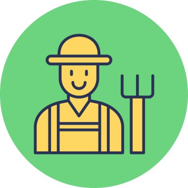 çiftçi ikonu vektör illüstrasyonu 