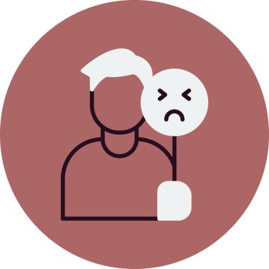 Aldatmaca, üzgün adam. Basit resimleme