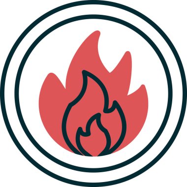 Yangın. Web simgesi basit illüstrasyon 