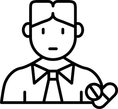 Eczacı. Web simgesi basit illüstrasyon