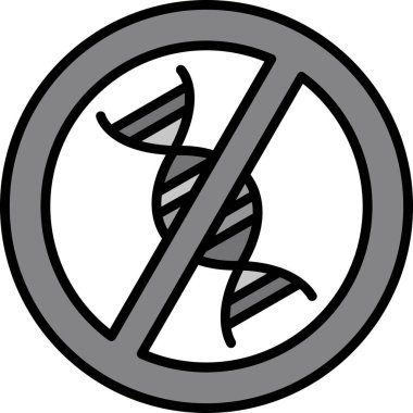 Gmo ikonu olmayan, çapraz DNA sembolü. Web simgesi basit illüstrasyon 