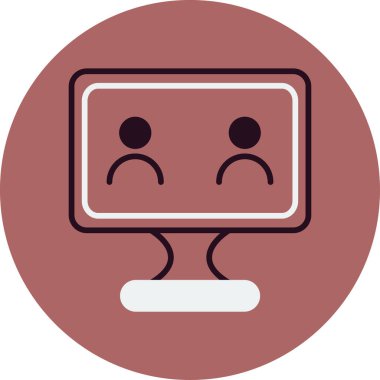 Ana hatlı biçim vektör illüstrasyon tasarımında konferans simgesi