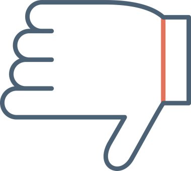 Hoşlanmamak, başparmak simgesi, vektör illüstrasyonu