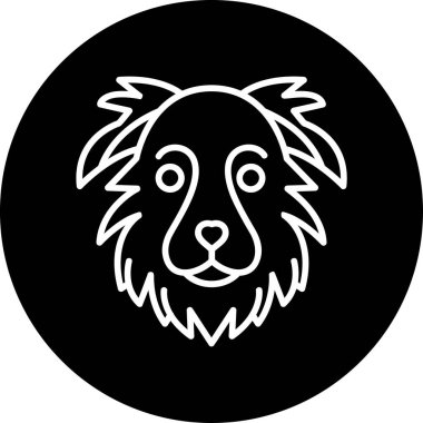 Border Collie köpek kafası. Vektör illüstrasyonu 