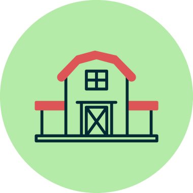 Ahır. Web simgesi basit illüstrasyon