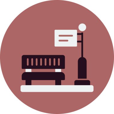 Tren durağı. Web simgesi basit illüstrasyon 