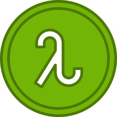 Lambda Yunan Harf Simgesi Simgesi, Lambda Sembol Vektörü İllüstrasyonu.