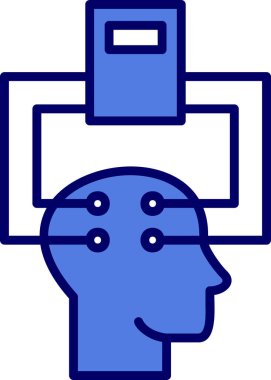 Elektroensefalogram ağ simgesi, vektör illüstrasyonu     