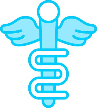 Tıbbi ikon, vektör illüstrasyonu, Asclepius Asası sembolü 