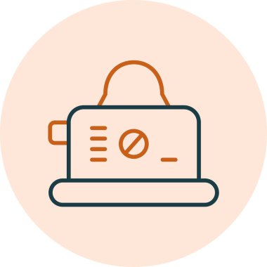 ekmek kızartma makinesi web simgesi, vektör çizim