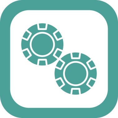 Kumarhane çipleri ikon vektör çizimi 