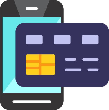 çevrimiçi bankacılık düz vektör simgesi.