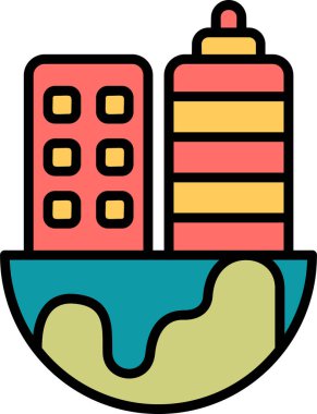 Şehre. Web simgesi basit illüstrasyon