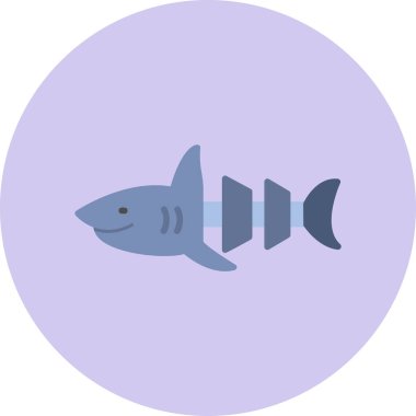 Köpekbalığı hayvan simgesi işaret vektör illüstrasyonu 