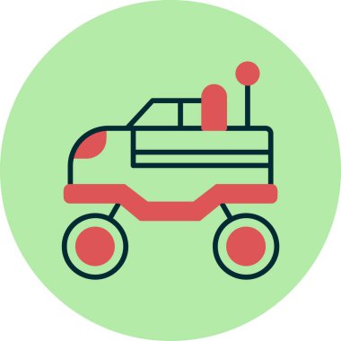 Telsiz kontrollü araba. Web simgesi basit illüstrasyon