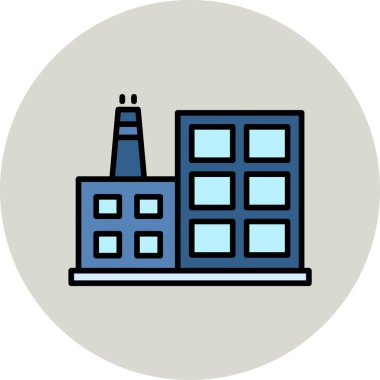 Fabrika simgesi vektör illüstrasyonu 