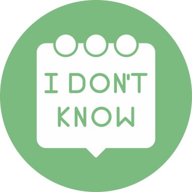 Konuşma balonu ikonu vektör illüstrasyonunu bilmiyorum 