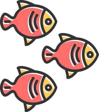 Balıklar. Web simgesi basit illüstrasyon