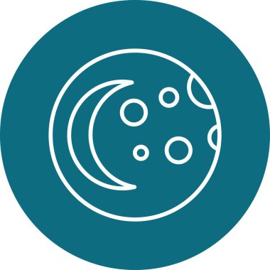 Yıldızlı ay simgesi ve bulutlu vektör çizimi