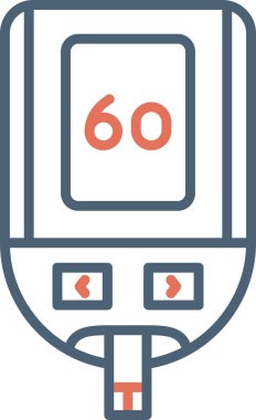 Glucometer simgesi, vektör illüstrasyonu basit tasarım