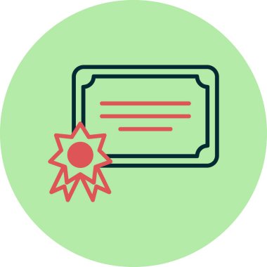 Sertifika simgesi, vektör illüstrasyonu basit tasarım