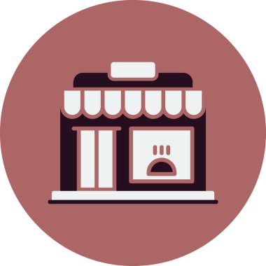 Süpermarket simgesi vektör illüstrasyonu