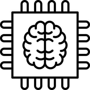 Yapay Zeka simgesi, vektör illüstrasyonu 