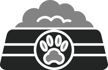 köpek besleme ikonu vektör illüstrasyonu