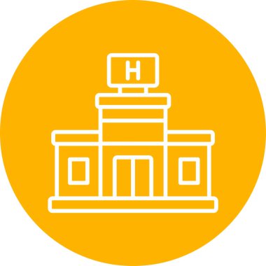 Hastane binası simgesi, vektör illüstrasyonu basit tasarım